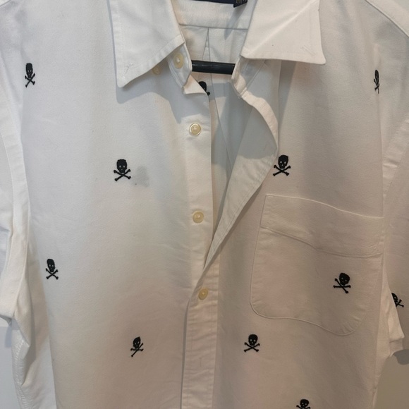 Ralph Lauren White Shirt with Black Skull Pattern - Picture 2 of 14